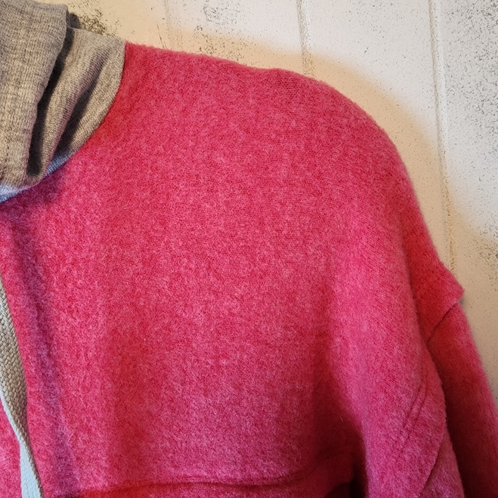 Zenana Brushed Hacci Hooded Button Down Shacket - Picture 5 of 7